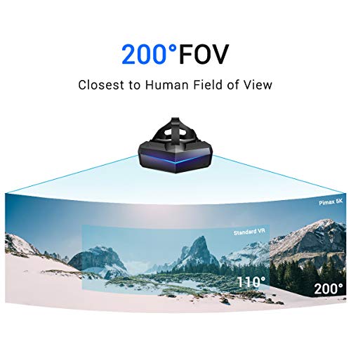 Pimax 5K Plus VR Virtual Reality Headset with Wide 200°FOV, Dual